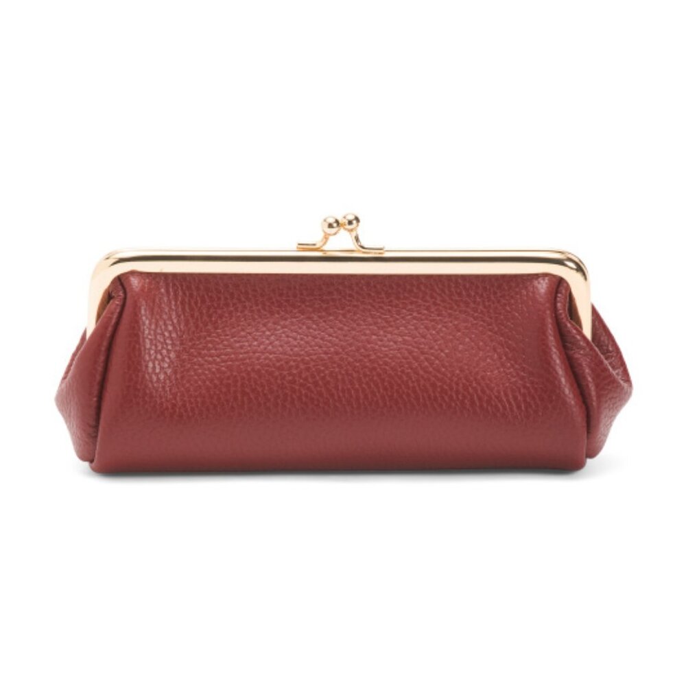 MARLON Made In Italy Leather Kiss Lock Pouch